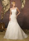 One Shoulder Beaded Organza Fashion Style Wedding Dresses (WMA009)