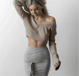 Ladies Fashion Stylist Sexy Short V Neck Pullover Sweater for Spring/Autumn