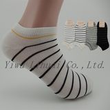 Men's Classical Stripe Pattern Boat No Show Ankle Unisex Socks