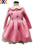 Pretty Girls Dress Air-Layer Fab Knit W/ Jewel Flower&Pearl