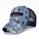 Adult Fashion Cotton Denim Nylon Mesh Baseball Cap (YKY3444)