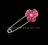 Fashion Flower Jewelry Rhinestone Garment Brooches Decoration Lapel Shawl Pin