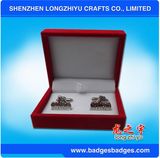 Souvenir Cufflinks with High Quality Fashion Handmade Leather Cufflink Box