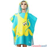 Printed Microfiber Hooded Kids Beach Towel