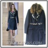 High Quality Designer Clothes Women Winter Mink Fur Collar Long Coat