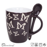 11oz Mug with Spoon with Engraved Butterfly Design