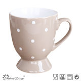 13oz Footed Mug Shinny Glaze with Dots Design