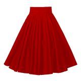 Swing Maxi Size Skirt for Women MIDI Red Skirt with Pocket