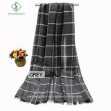 Hot Sale Plaid Shawl Lady Fashion Satin Silk Scarf