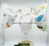 MOQ: 100pieces, 100% Cotton Muslin Bandana Snap Bibs