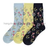 OEM Color Floral Fancy Crew Dress Kids Sock