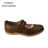 Lady Casual Shoes with Leather Buckle Design