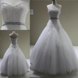 Sweetheart Beading Lace Bodice Tulle Skirt Ball Gown Bridal Dresses
