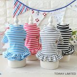 Fashion Stripes Pet Dress Cute Soft Dog Skirts