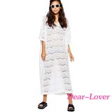 White All Over Lace Maxi Beach Dress Beachwear