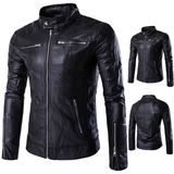 Man Wear Supplier Bomber Style Washed Leather Jacket PU Leather Jacket Men