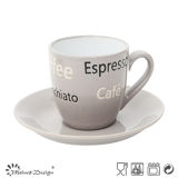 Light Grey Color 3oz Espresso Cup & Saucer