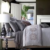 Quality European Style Cotton Hotel Bed Linen Embroidery Bedding Set