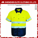 Fluorescent Green Safety Work Shirts Reflective (ELTHVSI-12)