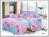 China Suppiler Home Textile Twin Size Polyester Print Duvet Cover Colorful Cheap Bedding Set T/C 50/50
