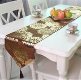 Metallic Print Table Runner Decorative Short Plush Table Flag (JTR-15)