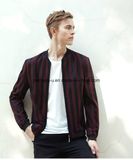 High Quality Men Fashion Casual Striped Thin Jacket