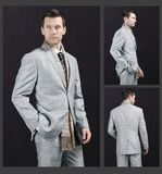 High Quality Made to Measure Light Grey Plaid Full Canvas Suit