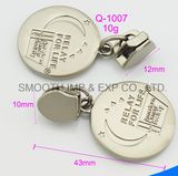 Custom Fashion Metal Rounded Zipper Puller Slide Garment Accessories Hardware