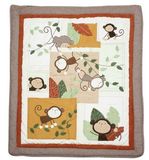 2016 Monkey Year Crib Patchwork Quilt with Lovely Monkeys for Baby