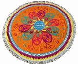 Custom Design Soft Microfiber Round Beach Towel with Fringe