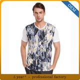 Custom Men's Cotton Printed V Neck T Shirts