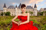 Red Beading Ballgown Bridal Evening Gown Evening Dresses (TJBLCT019)