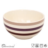 Handpainted Brown Circle Ceramic Bowl
