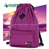 Fashion Casual Lady Polyester Nylon Sport Drawstring Backpack Bag