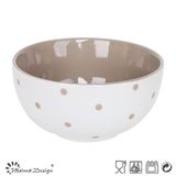 13cm Ceramic Bowl Two Tone Glaze Outside with Dots