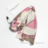 Cheap Thin Geometic Printed Polyester Chiffon Scarf (Hz105)