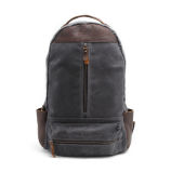 New Design Vintage Style Waterproof Waxy Canvas Laptop Backpack for School
