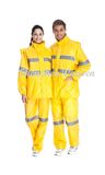 Yellow Hooded Rain Suit with Reflective Strip