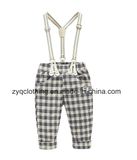 Kid's Strap Pants, Little Boy's Check Strap Pants