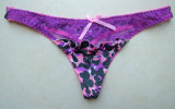 Printed G-String with Lace / Brocade