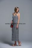 Sling Ladies Long Dress Summer Fashion 100% Cotton Stripe Loose Girl