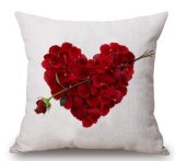 Happy Valentines' Day Cotton Linen Throw Pillow Cushion Cover (35C0230)