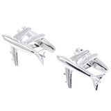 VAGULA Airplane Silver Plating Funny Gemelos Cuff Links