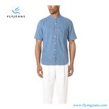 Fashion Collarless Short Sleeves Men Denim Shirts by Fly Jeans