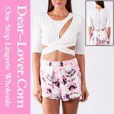 White Cut out Front Cross Top