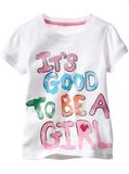 Fashion Girls T-Shirt with Glitter Printing