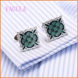 VAGULA 2016 Fashion Paiting Flower Wedding Cufflinks for Men