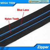 Blue Lace Nylon Zipper Long Chain