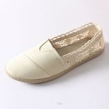 2018 Spring Slip on Canvas Ladies Flat Shoes with Lace