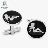 Hot Sell Products Paint Round Sexy Girl Custom Cufflink for Promotional